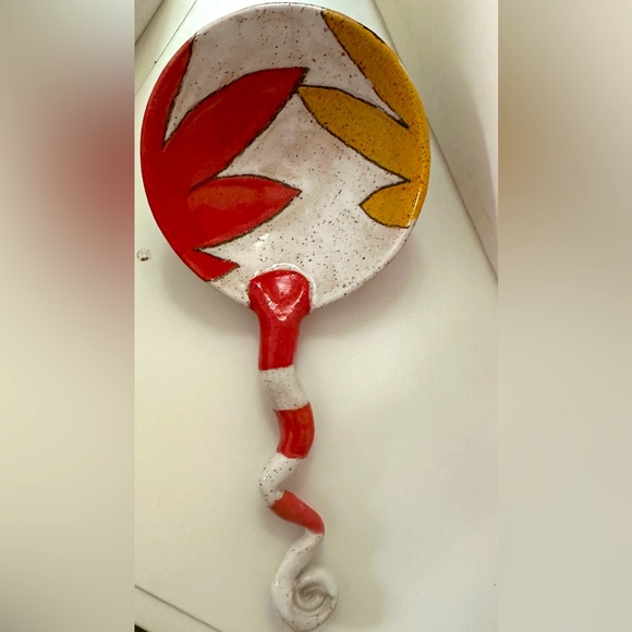 THREE WHEEL STUDIO Dwo Wen Chen Signed Pottery Serving Spoon & Fork Sculpture - Picture 5 of 7